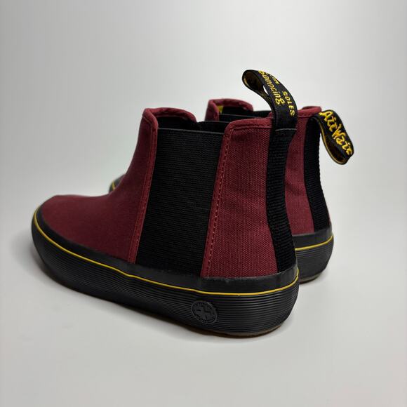 Dr. Martens Women's Phoebe Canvas Chelsea Sneaker Boots in Cherry Red - Picture 4 of 11